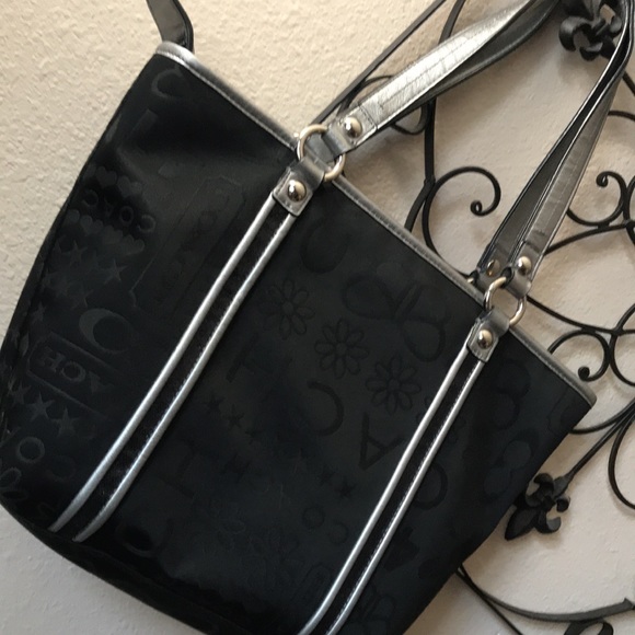 AUTHENTIC 💯% Coach Bag EUC Logo W/Sparkle - Picture 3 of 14